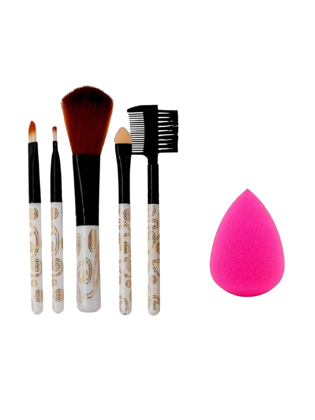 

Lenon Set Of 5 Brush Set With Blender Sponge, White