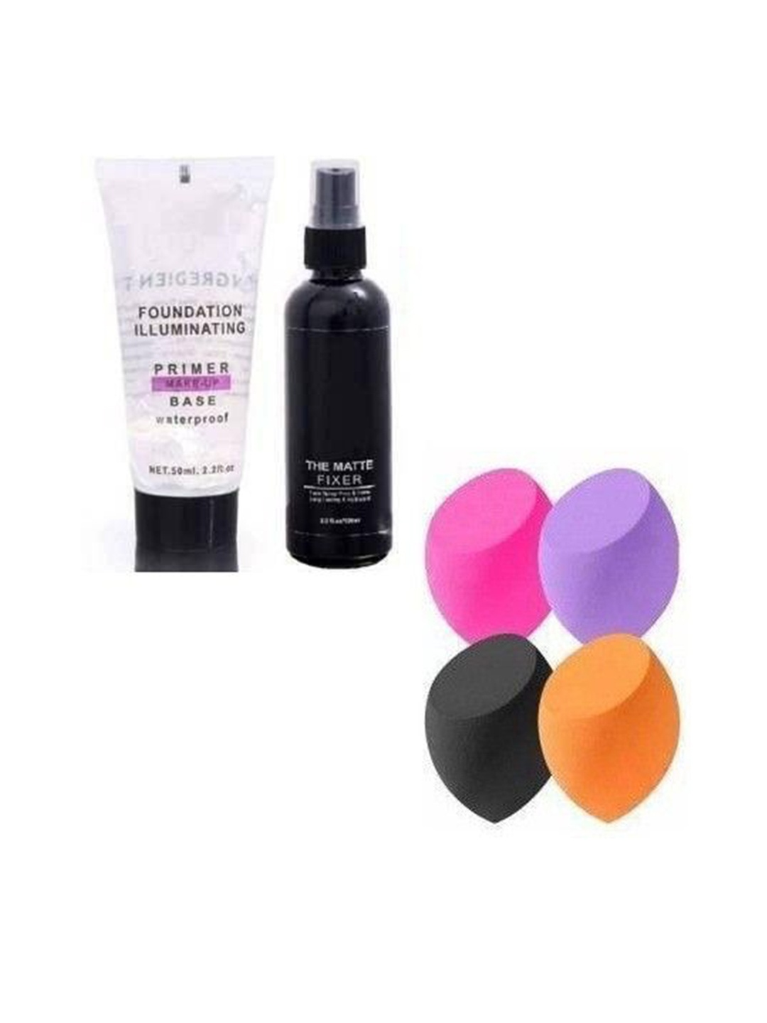 

Lenon Set Of 6 Blender With Make Up Fixer & Waterproof Primer, Black