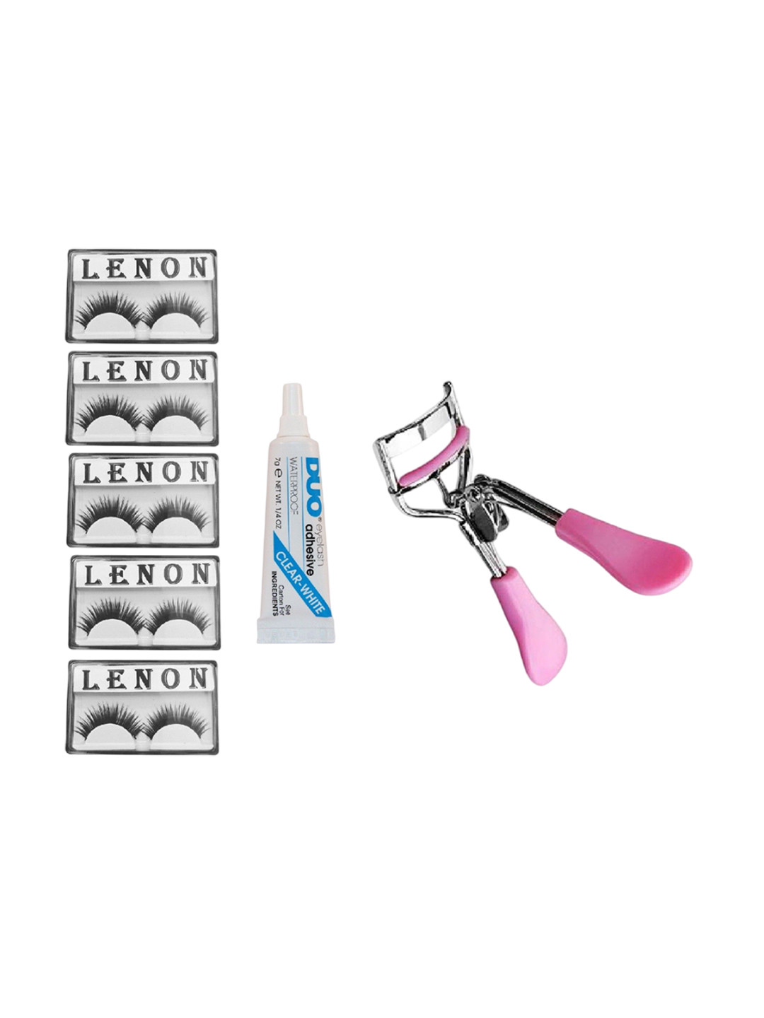 

Lenon Set Of 7 Eyelashes With Eyelash Curler & Glue, Black