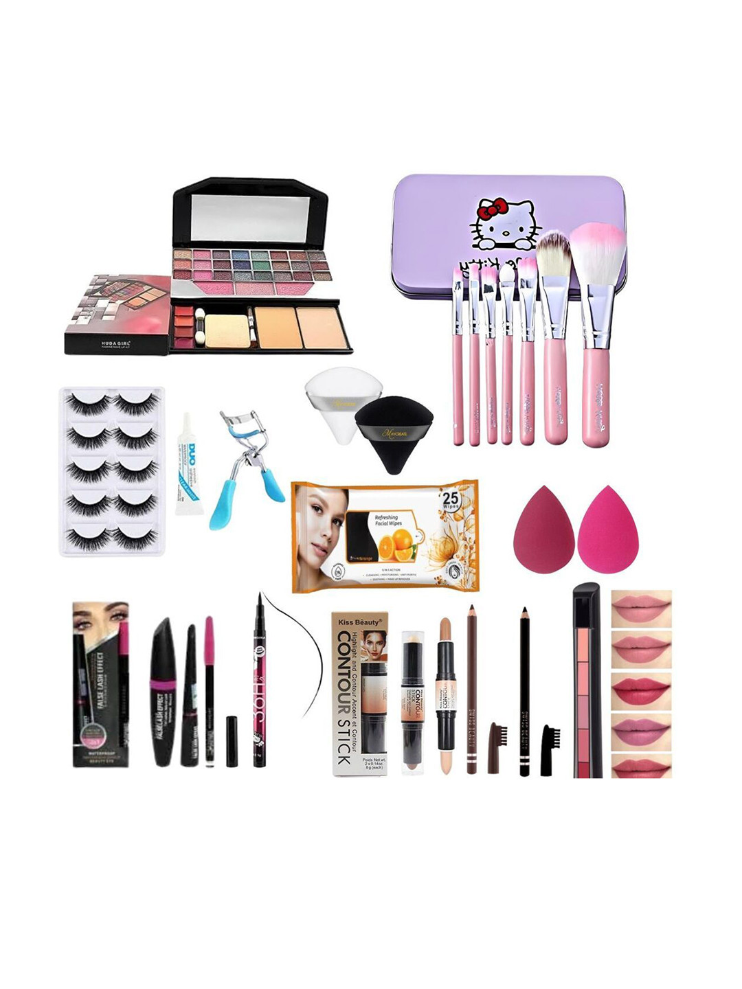 

Lenon Set Of 18 Makeup Combo, Pink