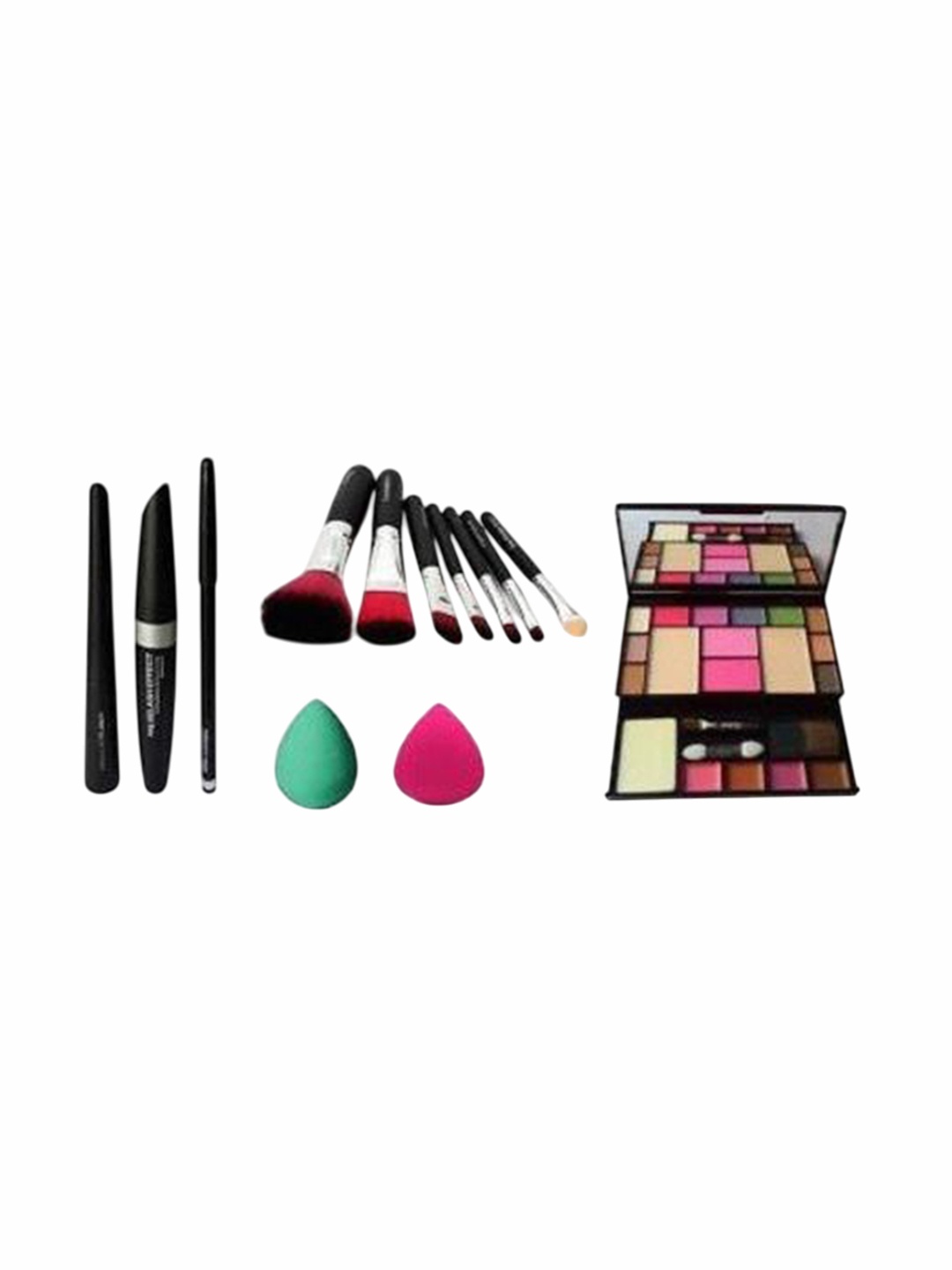 

Lenon Set Of 13 Make Up Kit With Eye Liner, Mascara, Beauty Blenders & Makeup Brush, Black