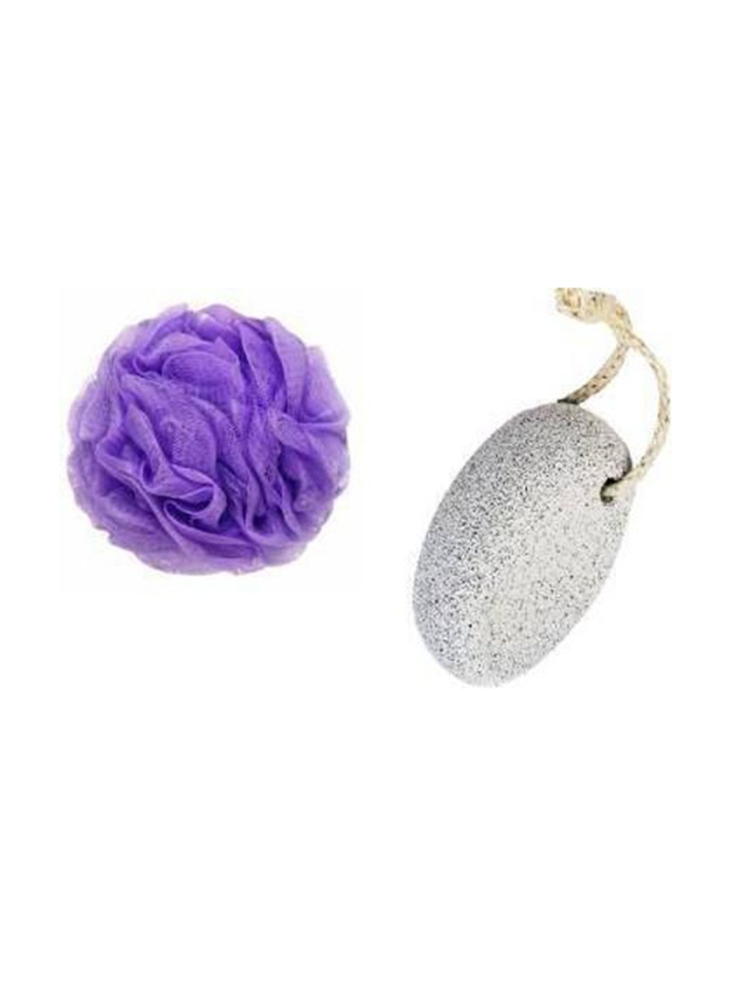 

Lenon Set Of 2 Loofa Sponge With Pumice Stone, Lavender