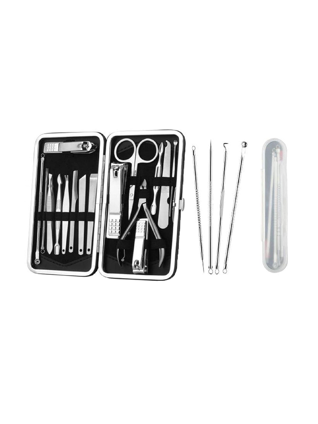 

Lenon Set Of 20 Professional Nail Care Tools Kit, Silver