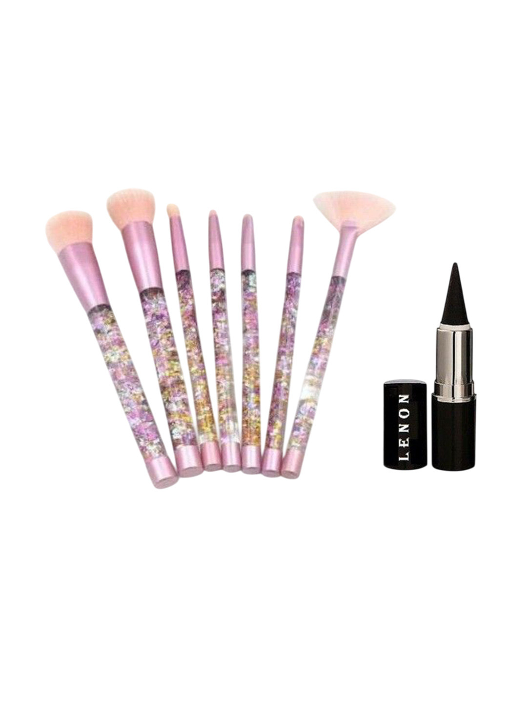 

Lenon Set of 8 Water Brush & Kajal - Black, Pink