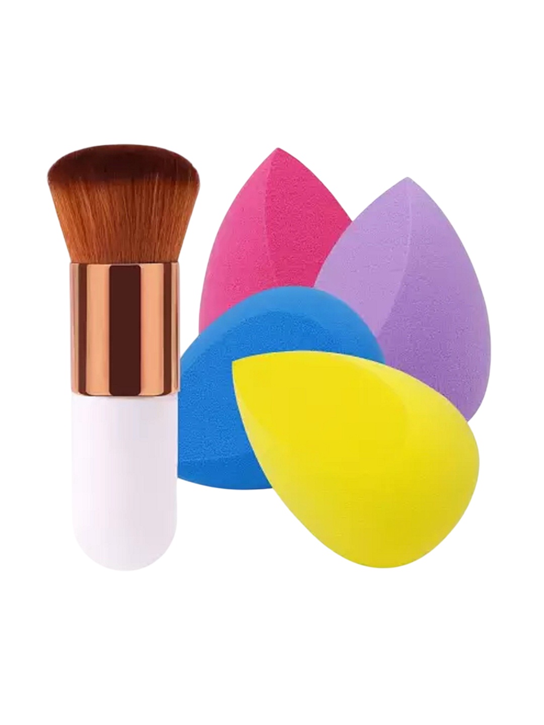

Lenon Set Of 5 Makeup Blenders With Foundation Brush, Pink