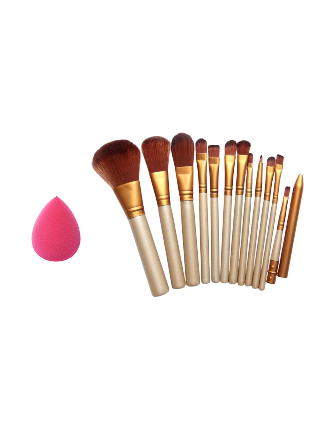 

Lenon Set Of 13 Makeup Brushes with Beauty Blender, Beige