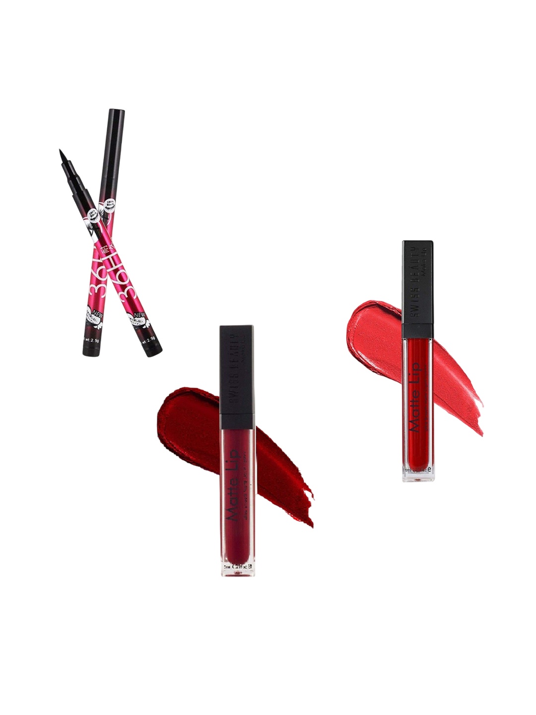 

Lenon Set of 3 Lipstick & Eyeliner - Red & Maroon