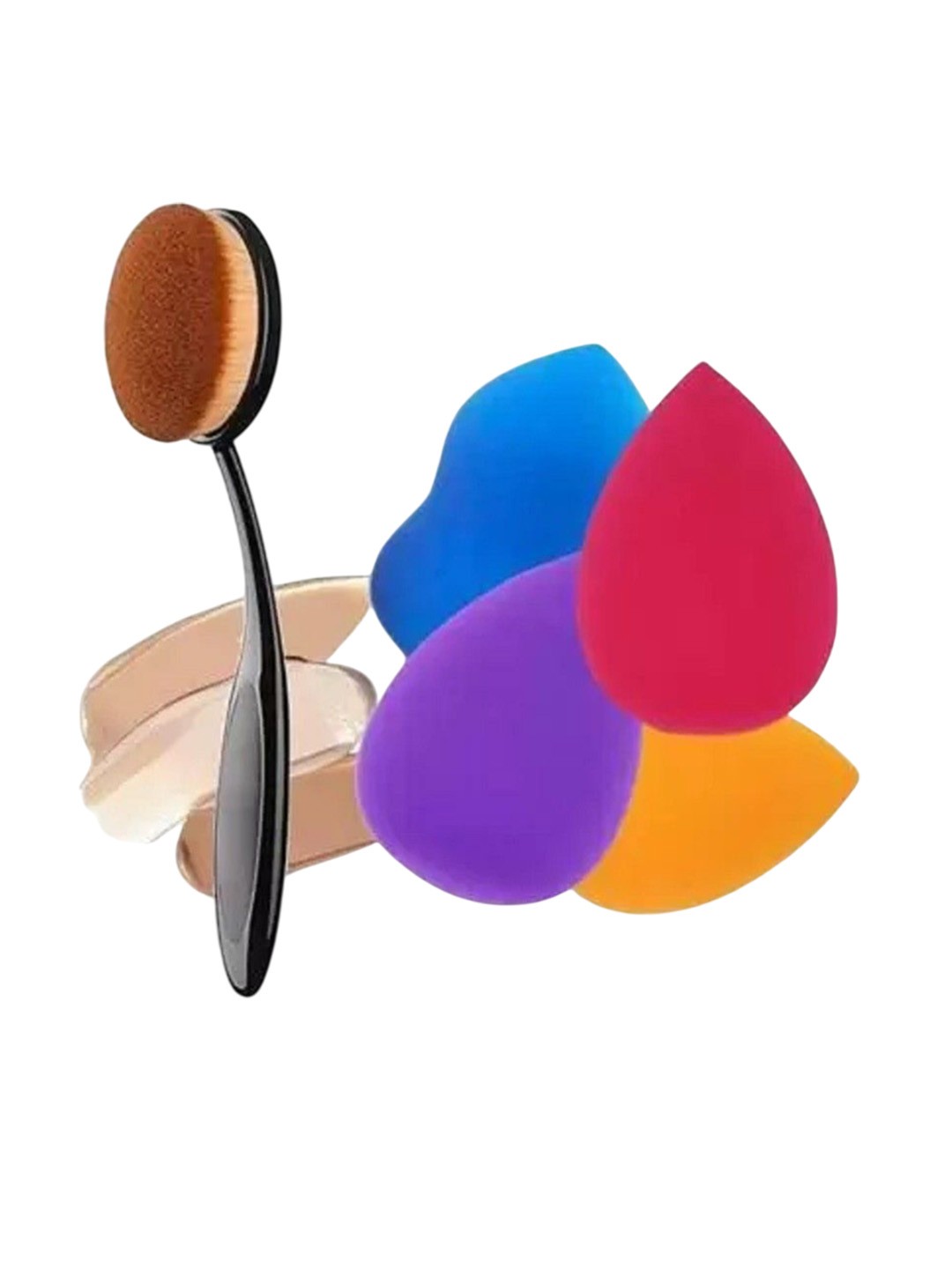 

Lenon Set Of 4 Makeup Blenders & Foundation Brush, Brown