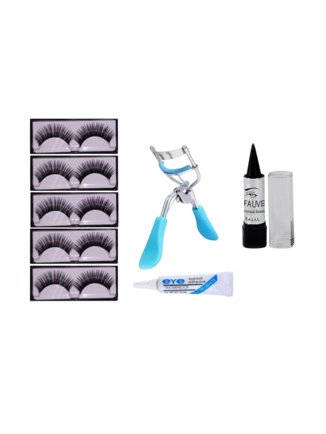 

Lenon Set of 8 kajal, Eyelash Curler, Flash Eyelash & Eyelash Glue, Multi