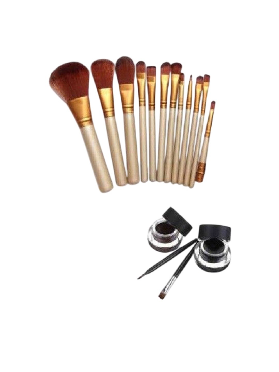 

Lenon Set of 14 Makeup Brush & Gel Eyeliner, Black
