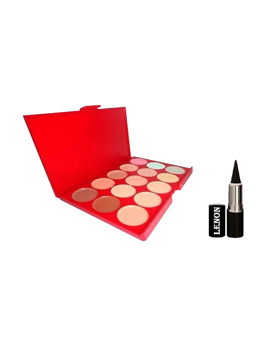 

Lenon Set Of 2 Concealer Palette With Kajal, Red