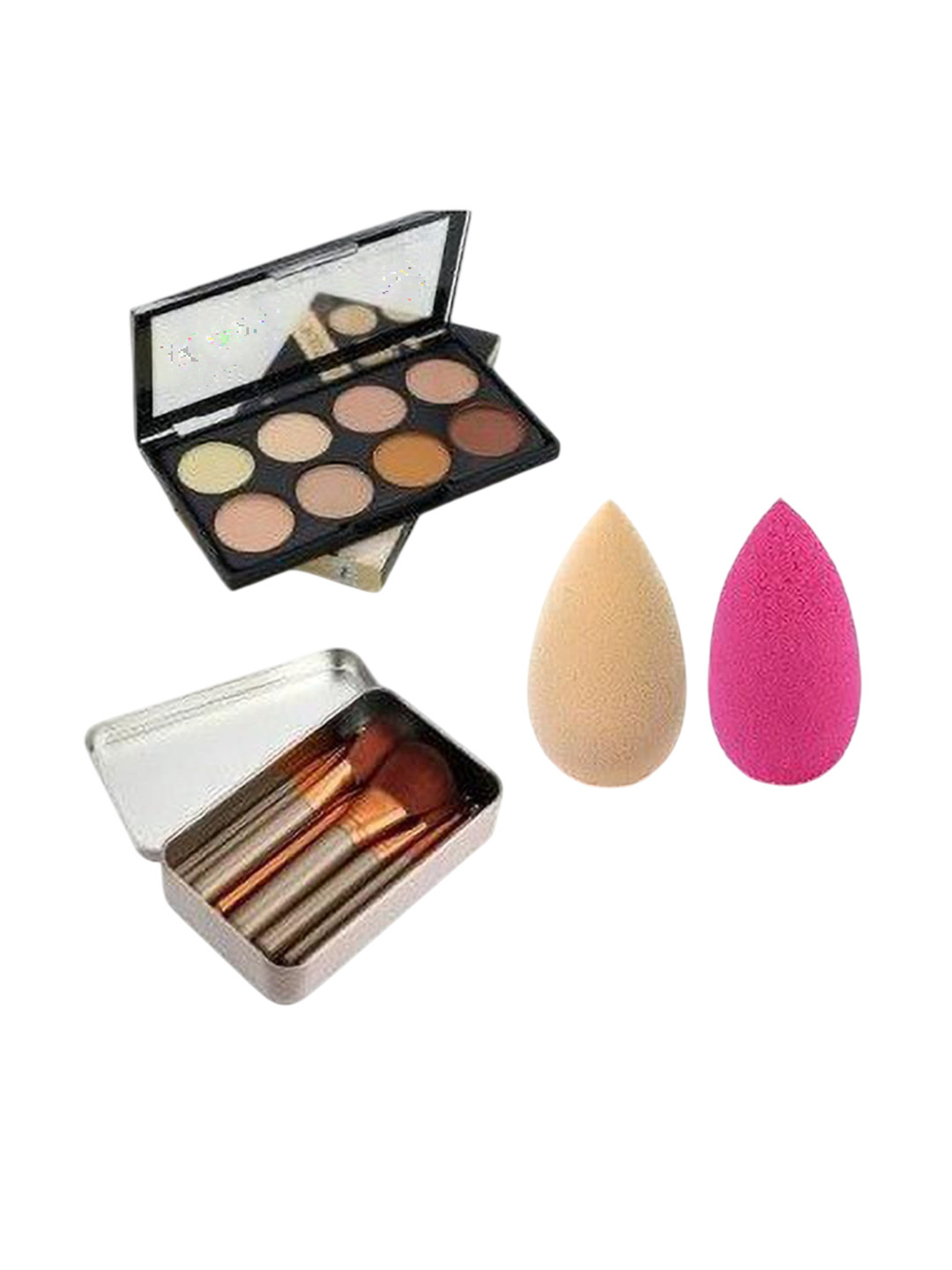 

Lenon Set Of 15 Contour Palette With Make Up Blenders & Brushes, Pink