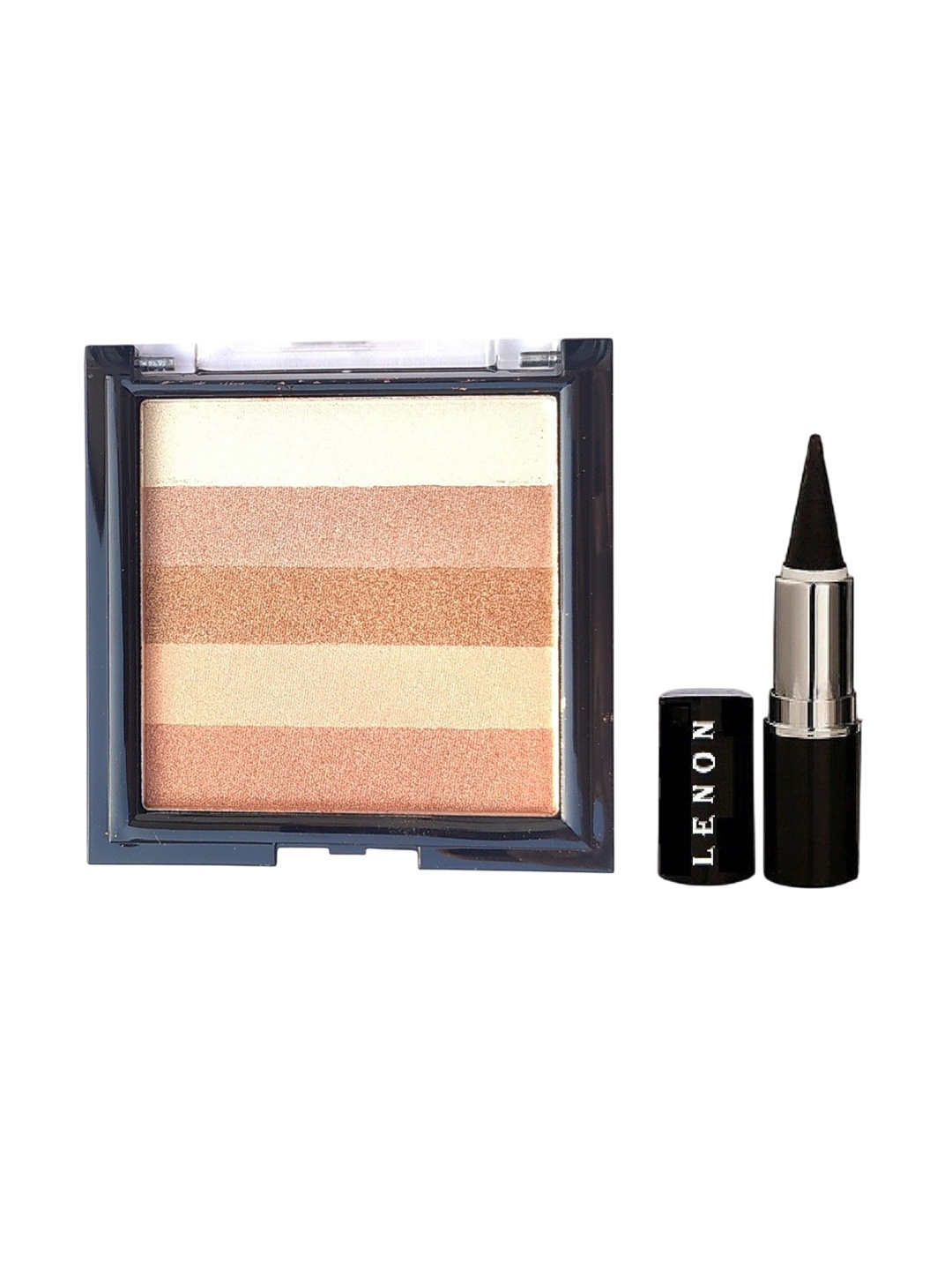 

Lenon Set Of 2 Shimmer Bricks Highlighter With Kajal, Gold