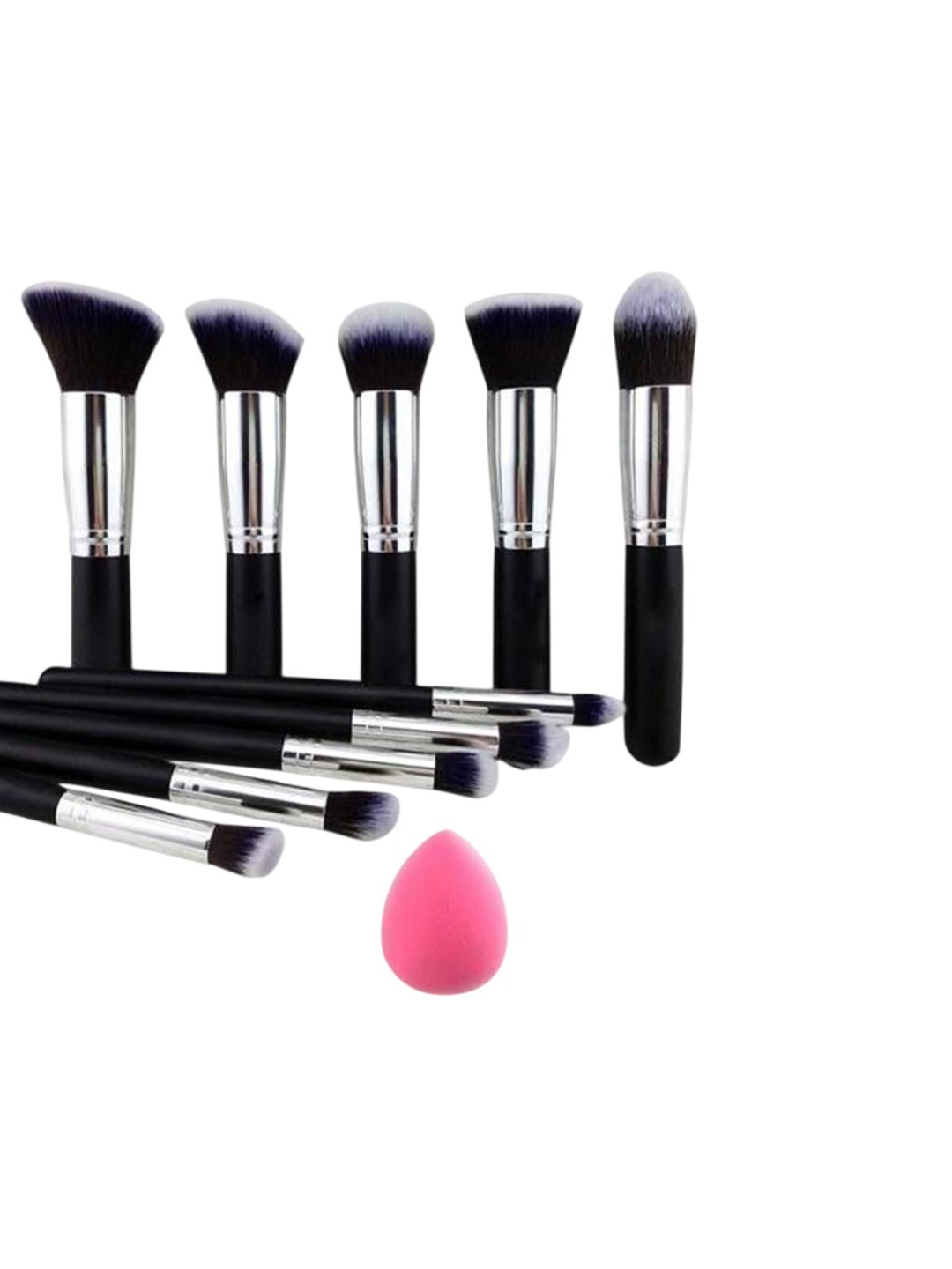 

Lenon Set Of 11 Makeup Brushes with Beauty Sponge, Black