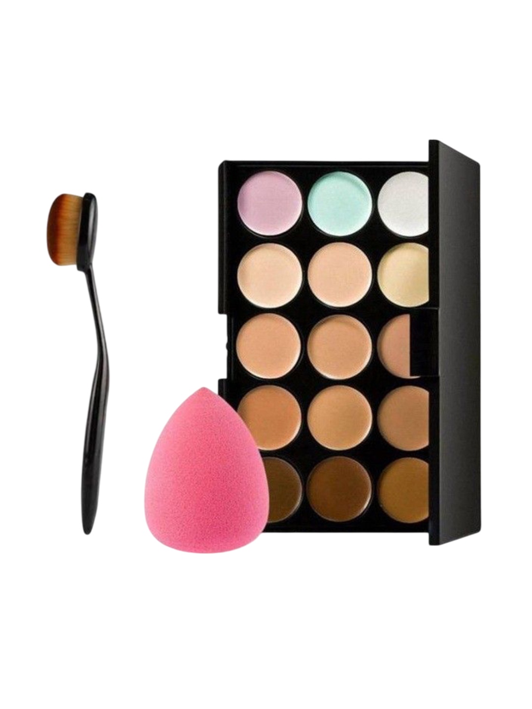 

Lenon Set Of 3 15 Color Contour - Contour Brush & Makeup Blender, Nude