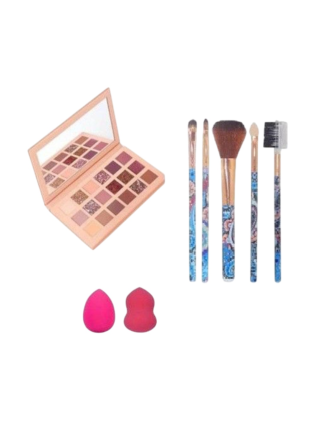 

Lenon Set of 8 Brush with Eyeshadow Palette & Puff, Pink