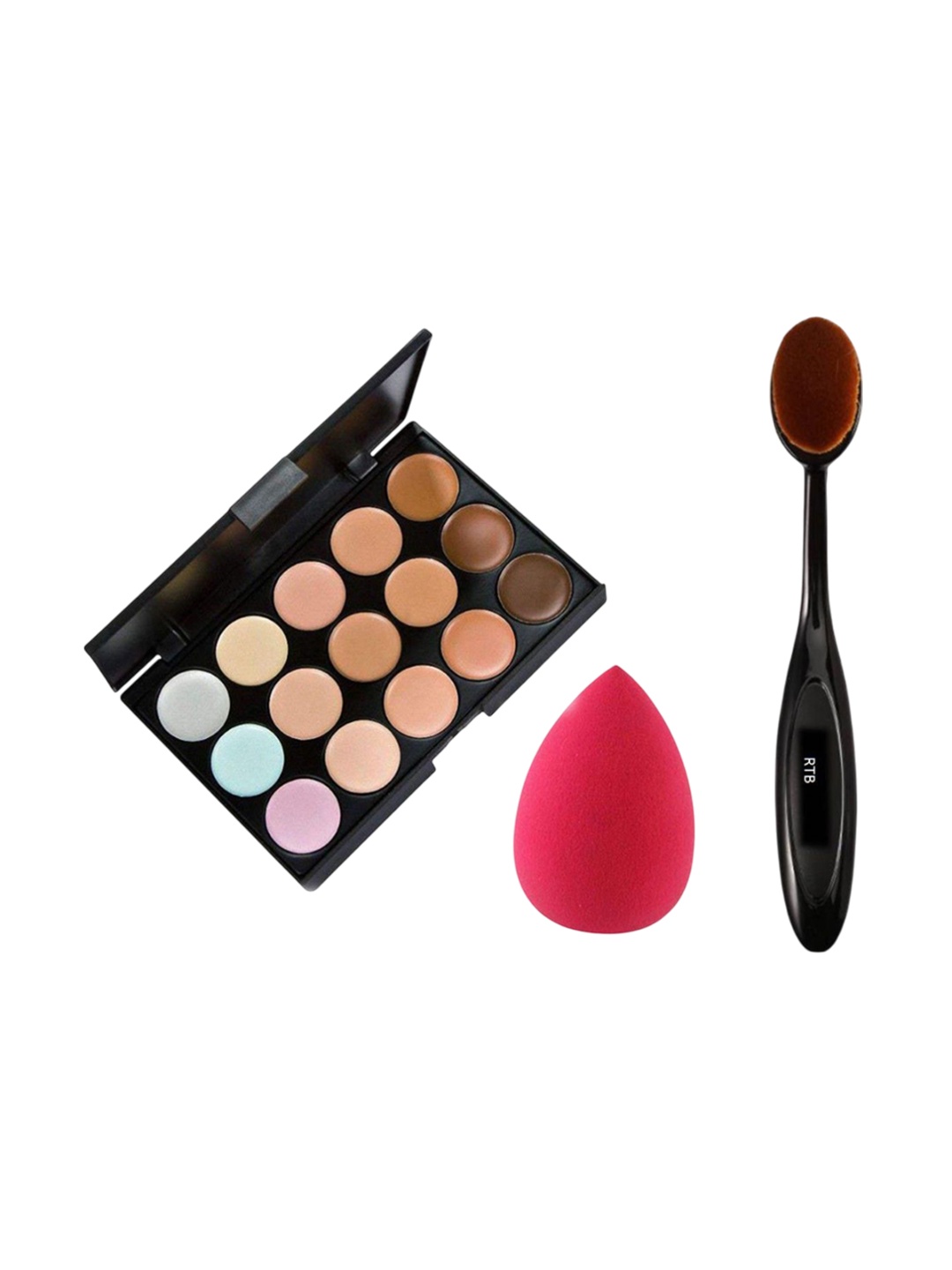 

Lenon Set of 3 15-Shade Contour Palette With Blender Combo, Nude