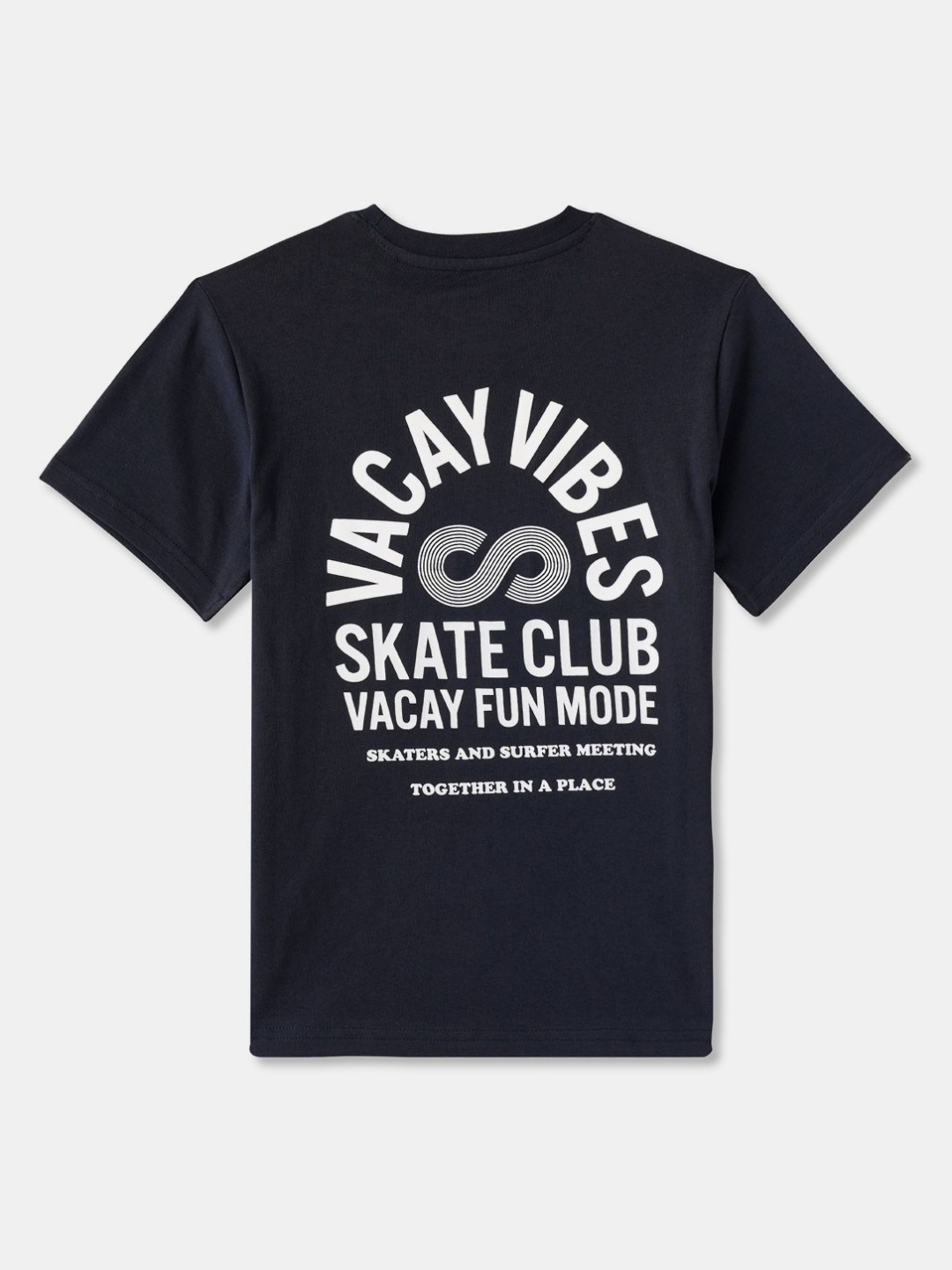 

R&B Boys Typography Printed Round Neck Cotton T-shirt, Blue