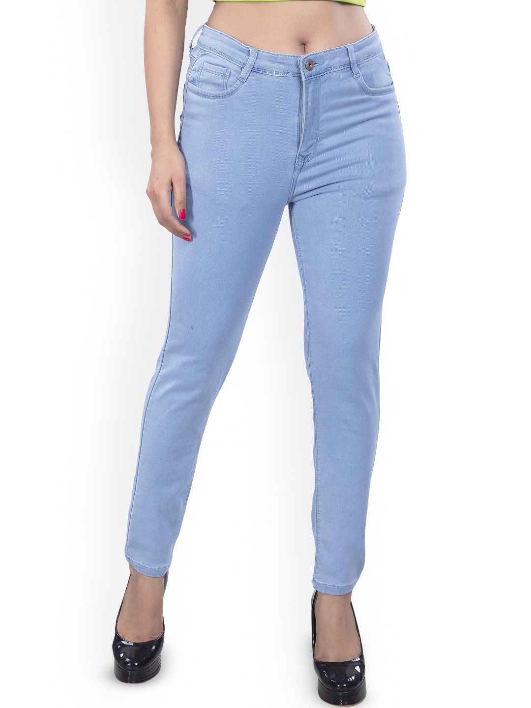 

BELLE ALLE DENIM Women Skinny Fit High-Rise Stretchable Skinny Fit Jeans, Blue