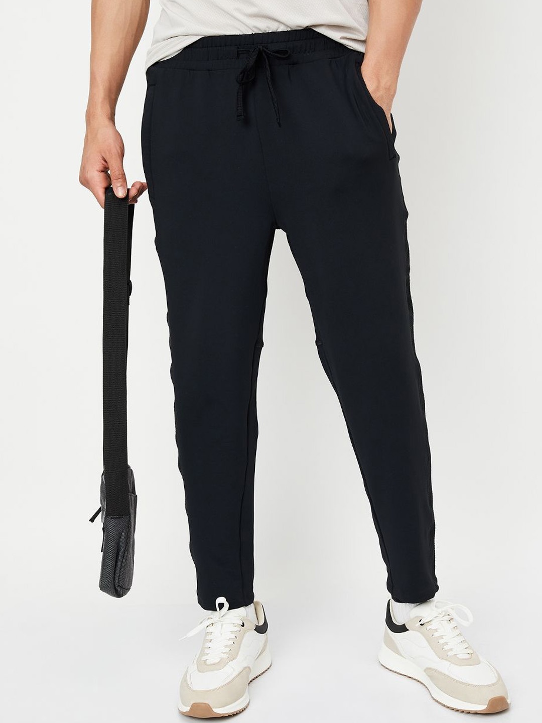 

max Men Regular Fit Track Pants, Black