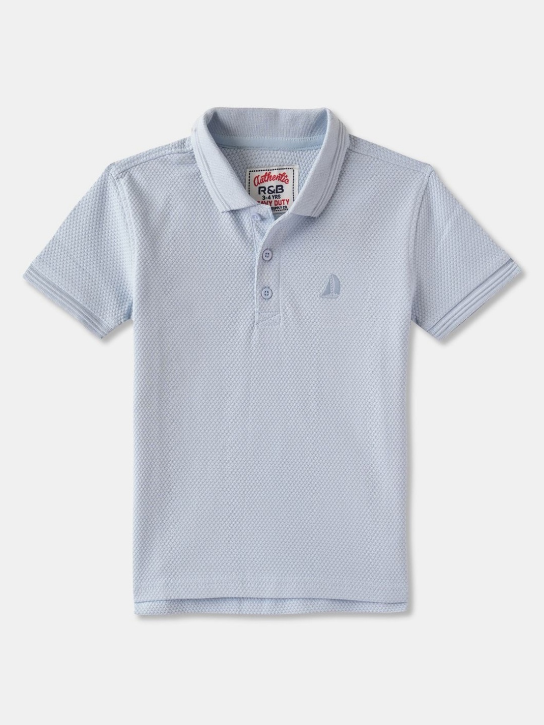 

R&B Boys Solid Polo Collar Cotton T-shirt, Grey