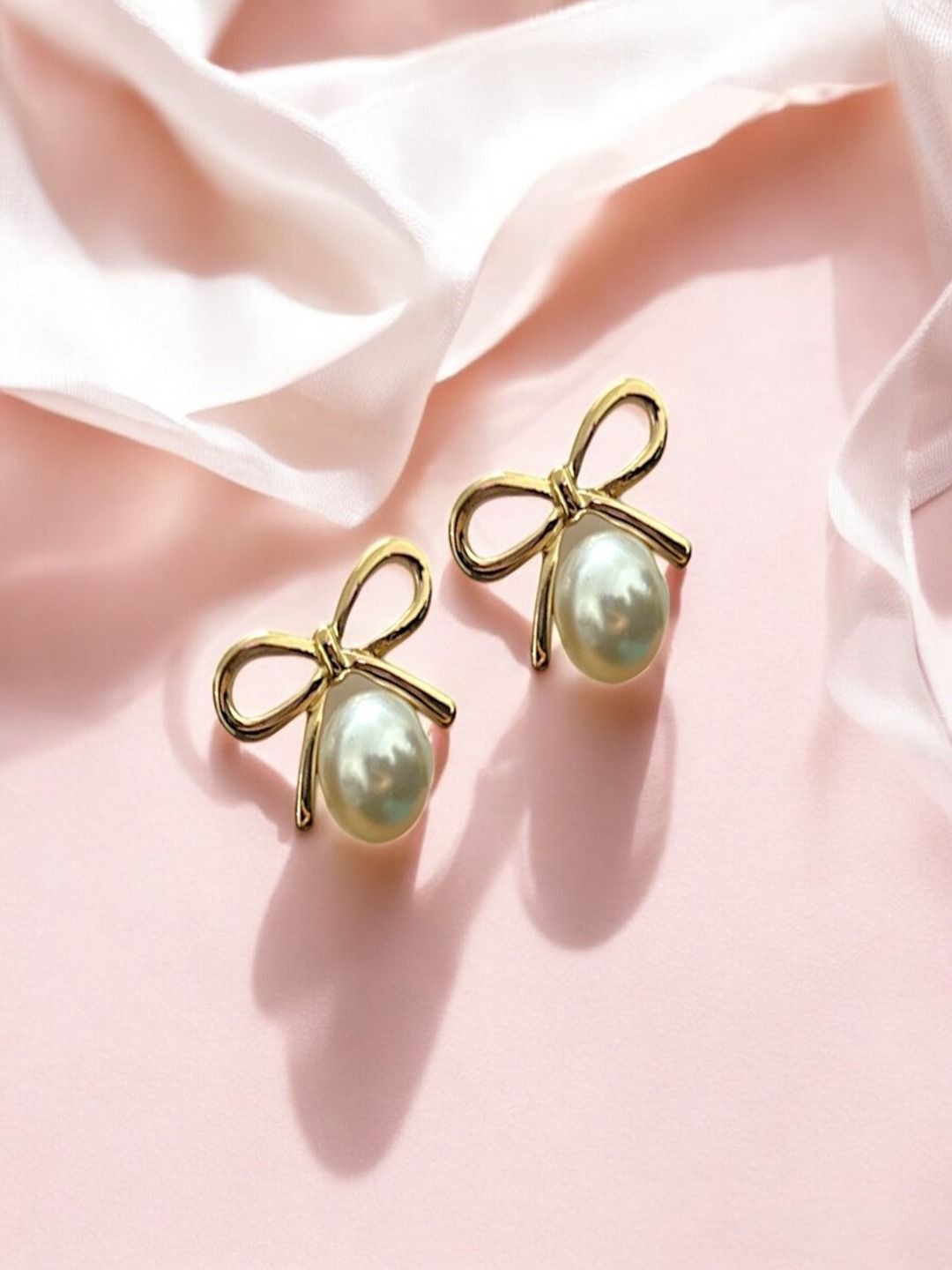 

AccessHer Gold-Plated Pearls Contemparory Shaped Studs