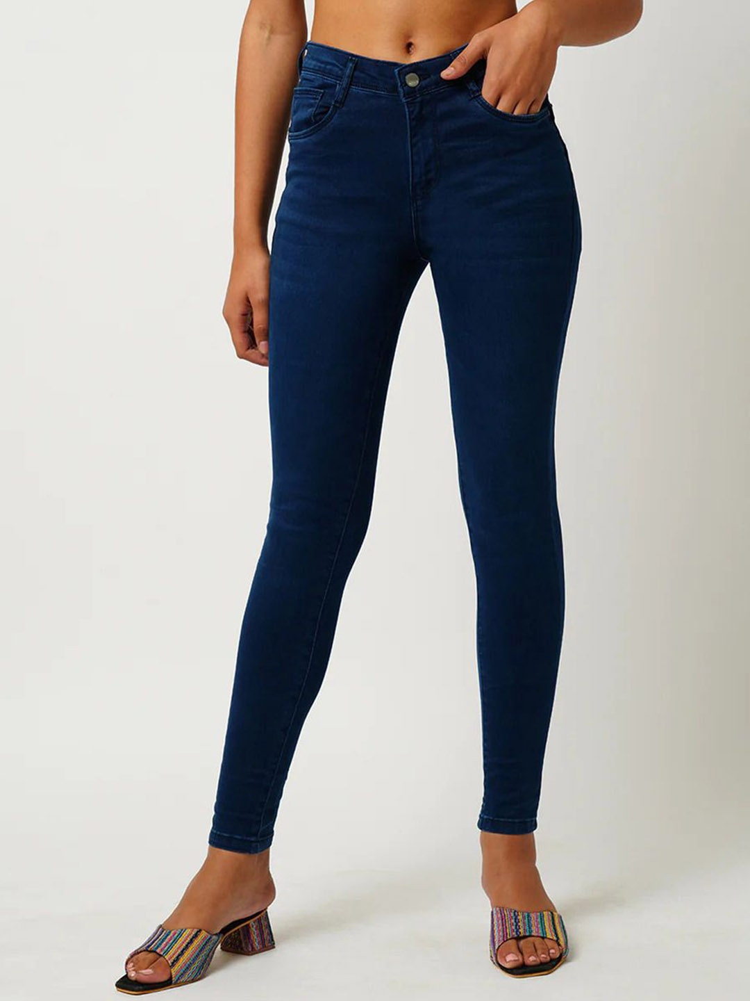 

Aadvi Fashion Women Pencil Slim Fit High-Rise Stretchable Jeans, Blue