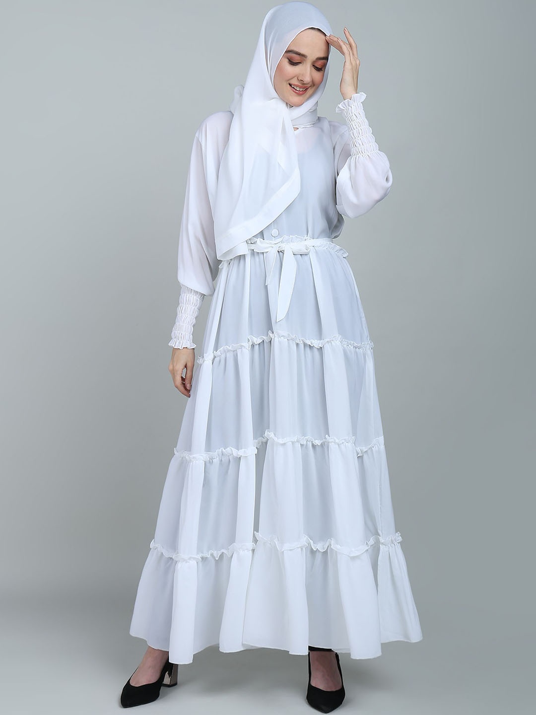 

BROKE BRAND Abaya Burqa With Scarf, White