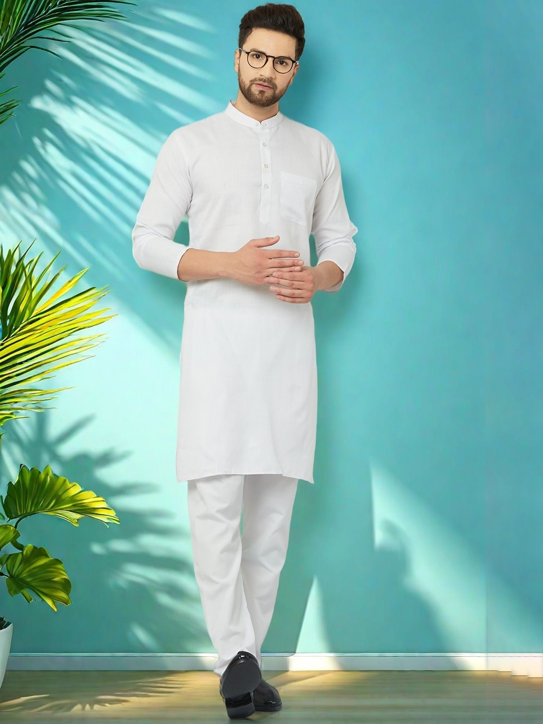 

LEMONX Men Regular Kurta with Pyjamas, White