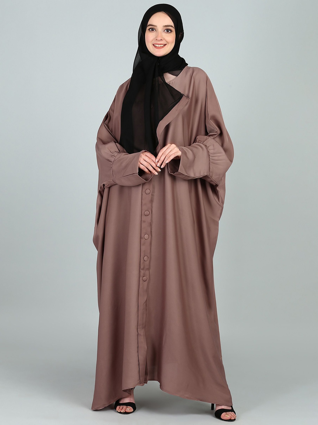 

BROKE BRAND Solid Kaftan Fitting Sleeves Burqas, Beige