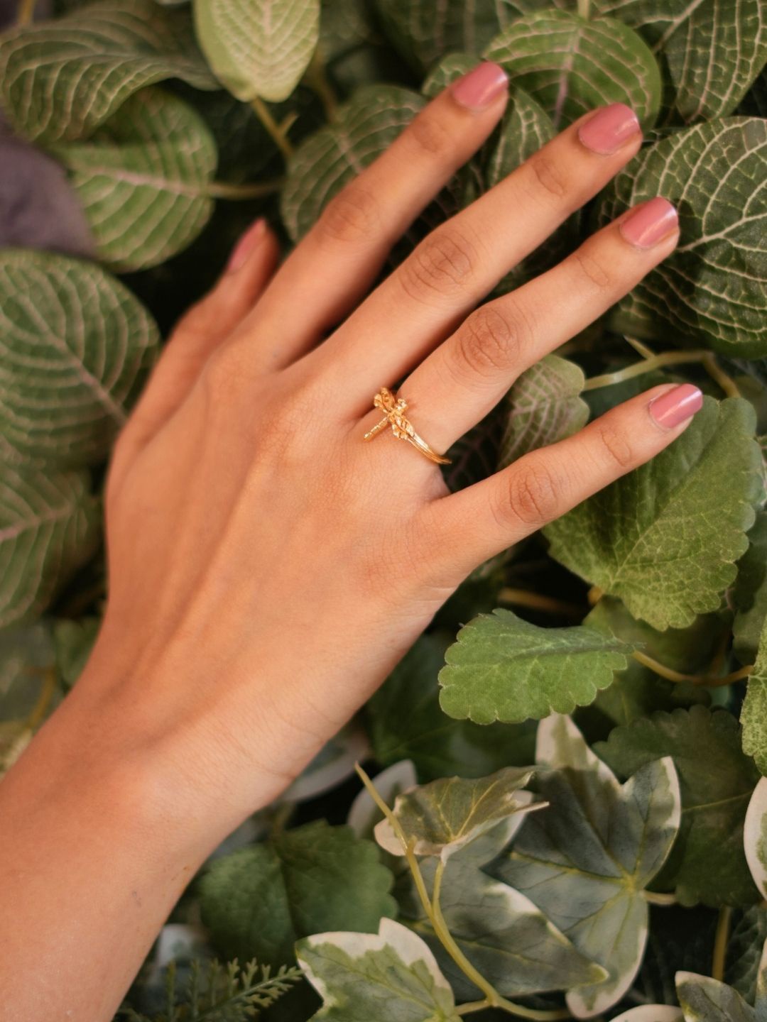 

The Ethereal Store 18k Gold Plated Handcrafted Adjustable Finger Ring