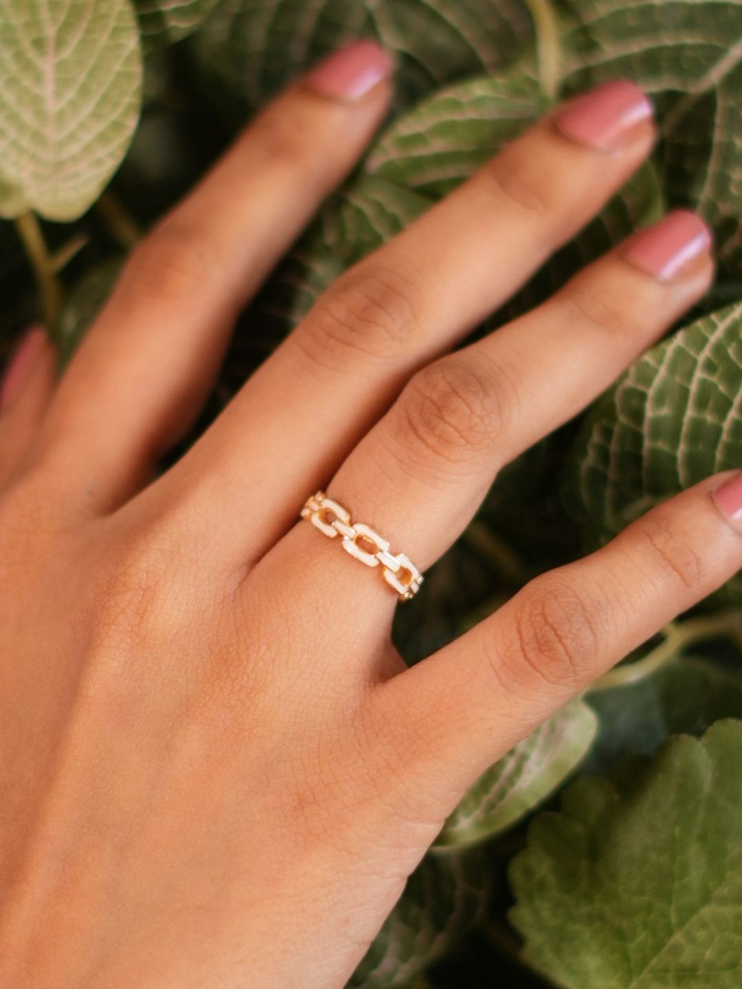 

The Ethereal Store Gold Plated Finger Ring, White