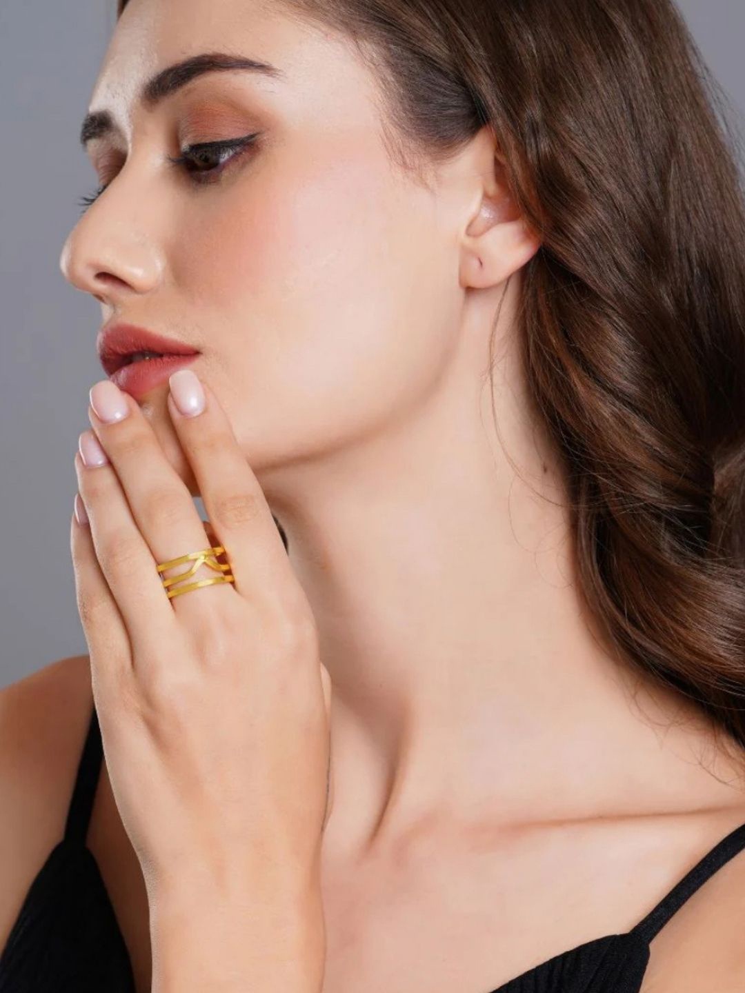 

The Ethereal Store 18k Gold Plated Handcrafted Adjustable Finger Ring
