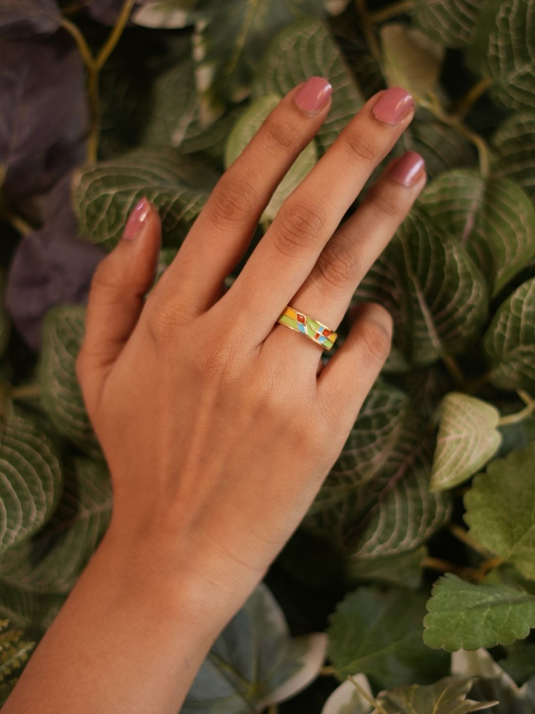 

The Ethereal Store 18k Gold Plated Handcrafted Adjustable Finger Ring, Multi