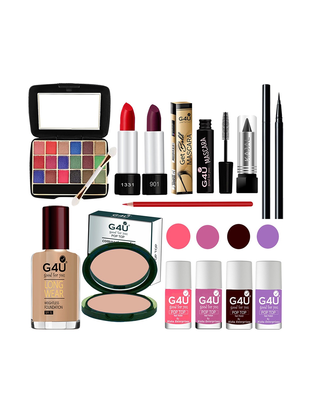 

G4U 13-In-1 Fair Skin makeup kit for women Professional makeup Set A170, Multi