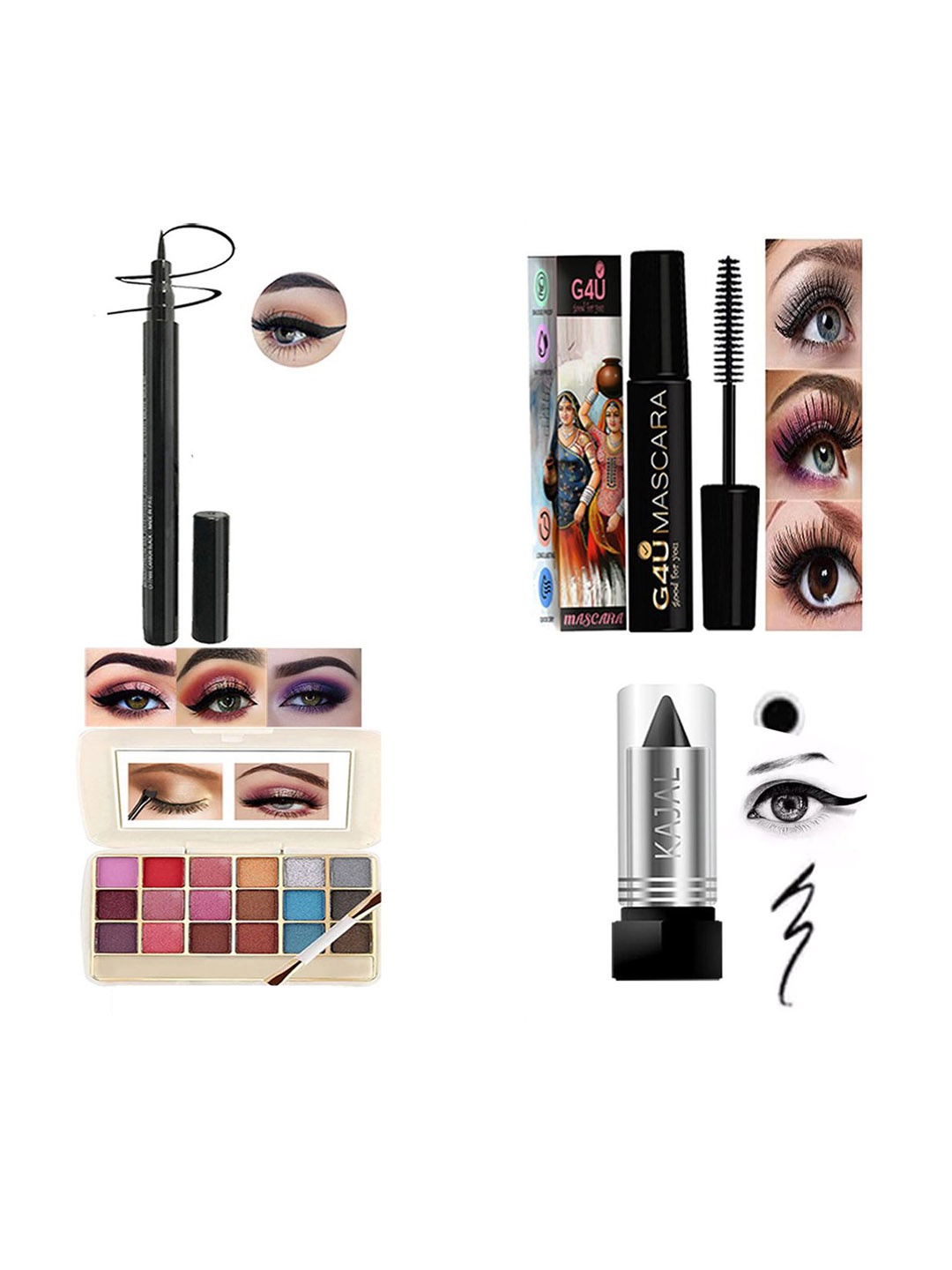 

G4U 16Pcs Pack Classics Cute & Bold Makeup Kit Set/Women 26j2022A27, Multi