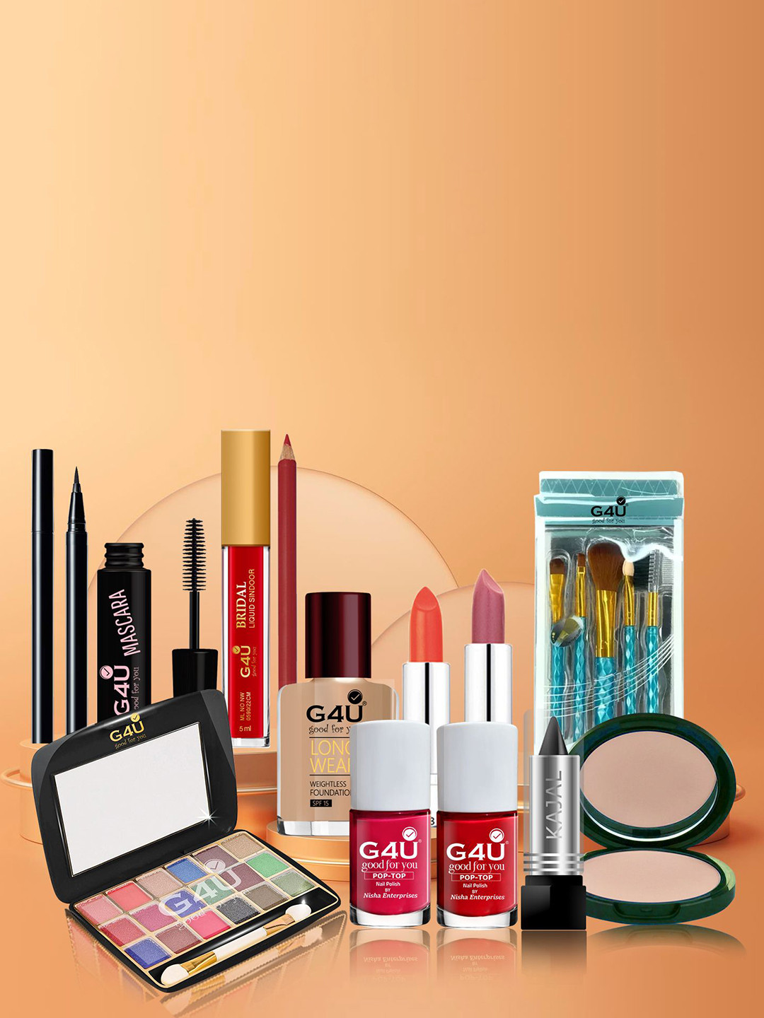 

G4U Set of 17 pcs Makeup Kit For Women, Party Wear Makeup Kit 07072023a90, Multi