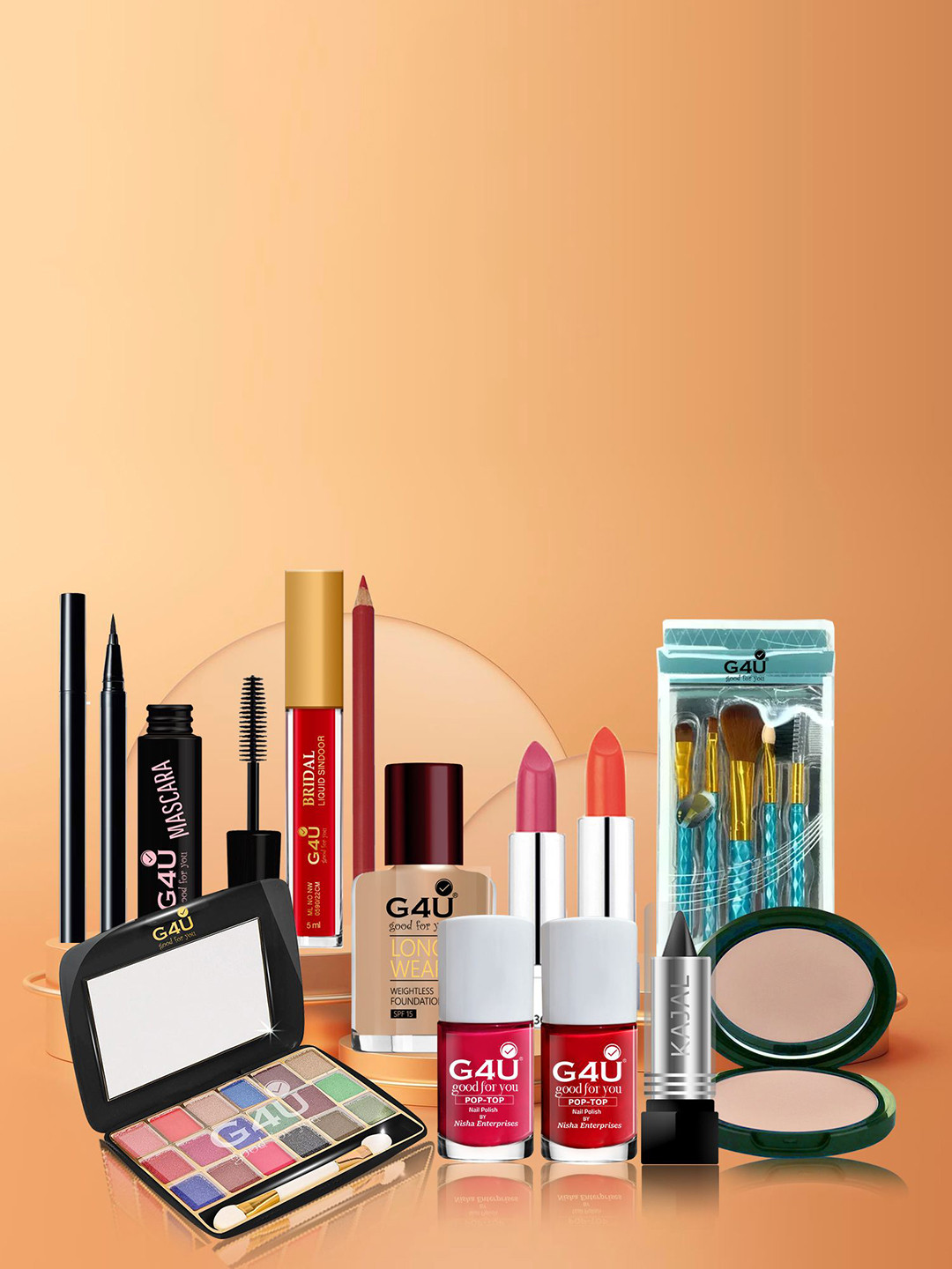 

G4U Set of 17 pcs Makeup Kit For Women, Party Wear Makeup Kit 07072023a79, Multi