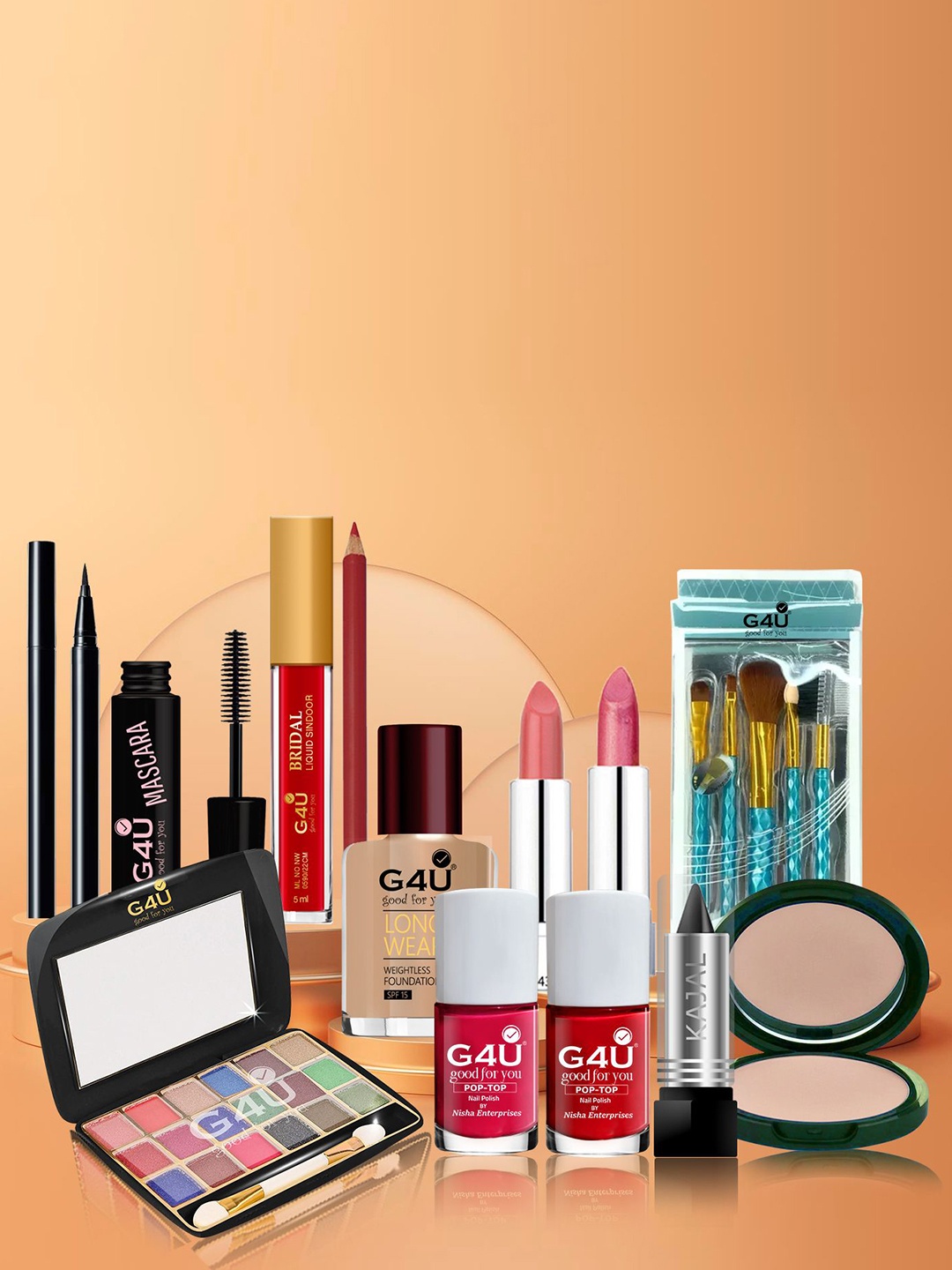 

G4U Set of 17 pcs Makeup Kit For Women, Party Wear Makeup Kit 07072023a17, Multi