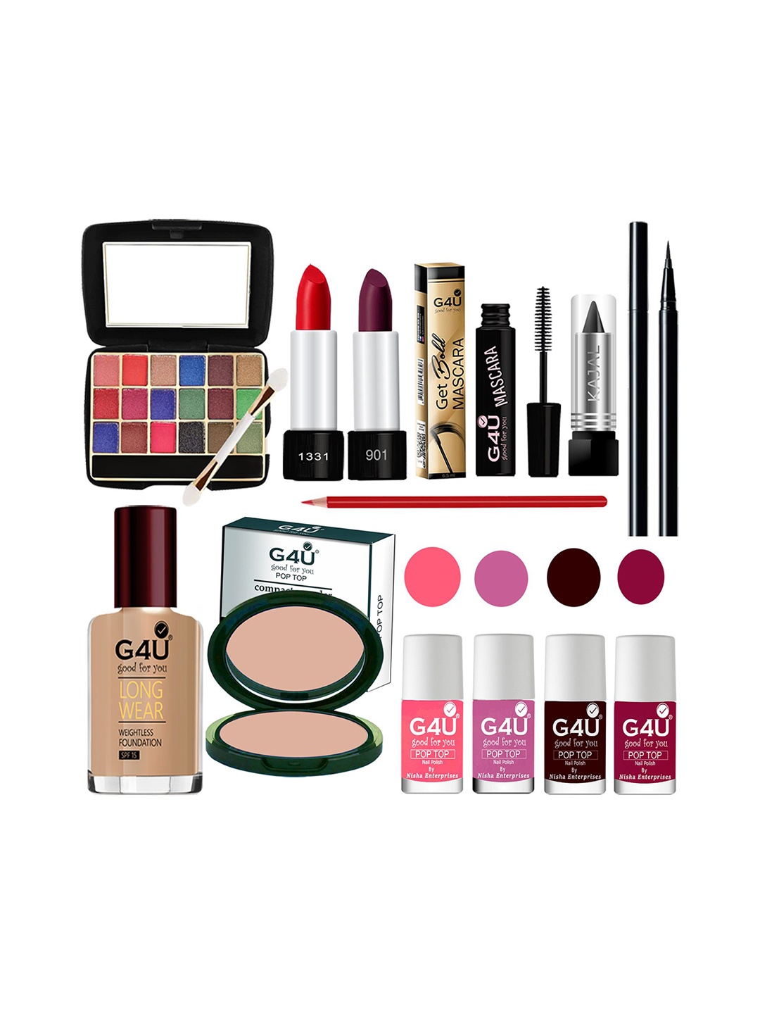

G4U 13-In-1 Fair Skin makeup kit for women Professional makeup Set A176, Multi