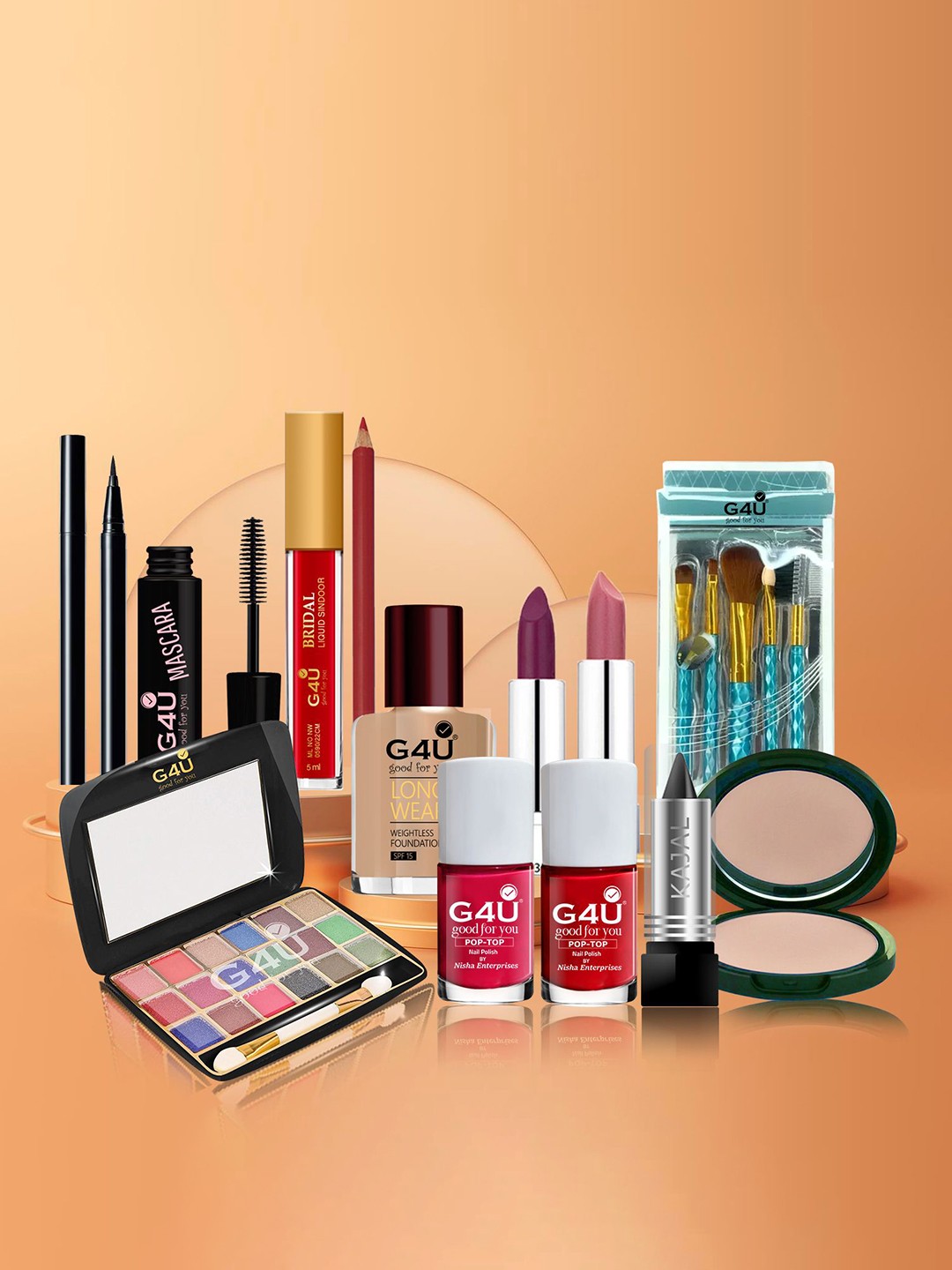 

G4U Set of 17 pcs Makeup Kit For Women, Party Wear Makeup Kit 07072023a83, Multi
