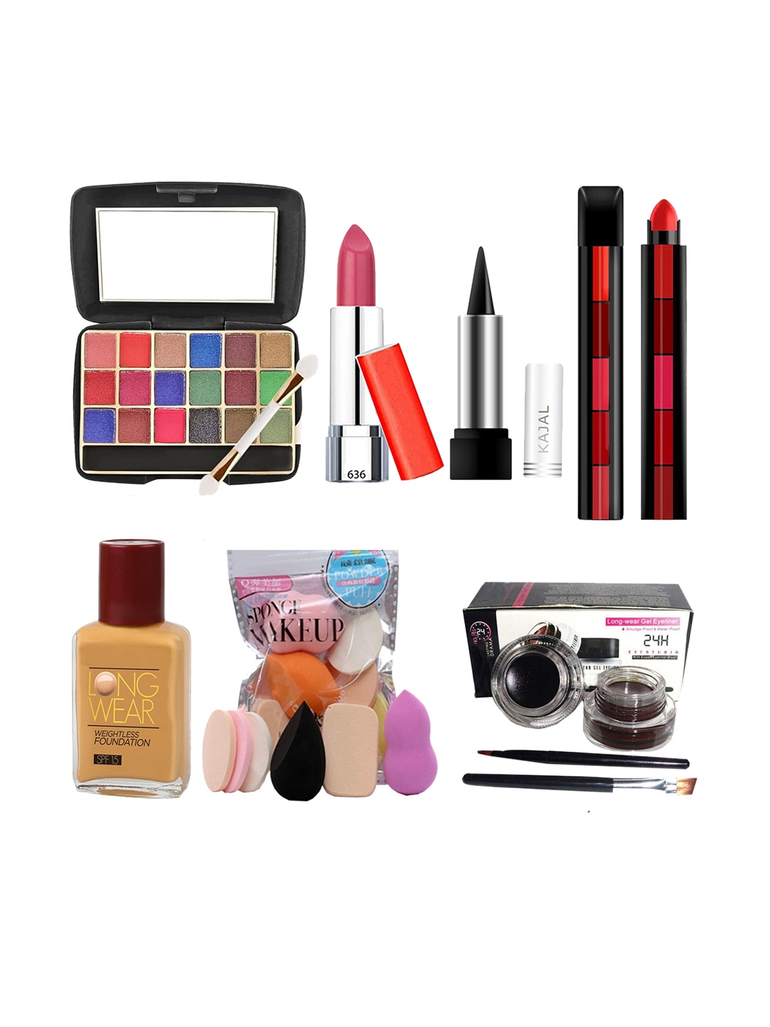 

G4U Set of 15 All In One Makeup Kit For women 26J22A6, Multi