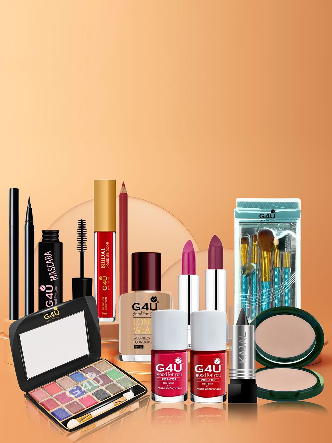 

G4U Set of 17 pcs Makeup Kit For Women, Party Wear Makeup Kit 07072023a34, Multi