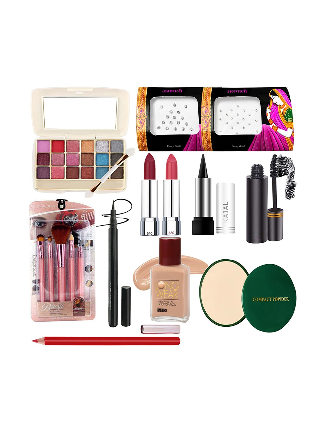 

G4U 16 Piece Complete Makeup Kit for women Glamour Festive Makeup Set 197, Multi