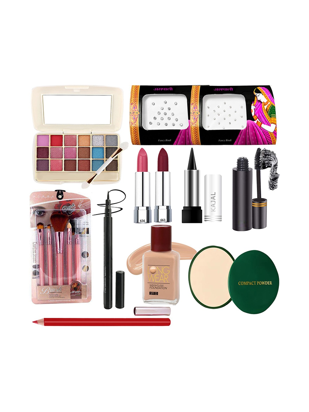 

G4U 16 Piece Complete Makeup Kit for women Glamour Festive Makeup Set 90, Multi