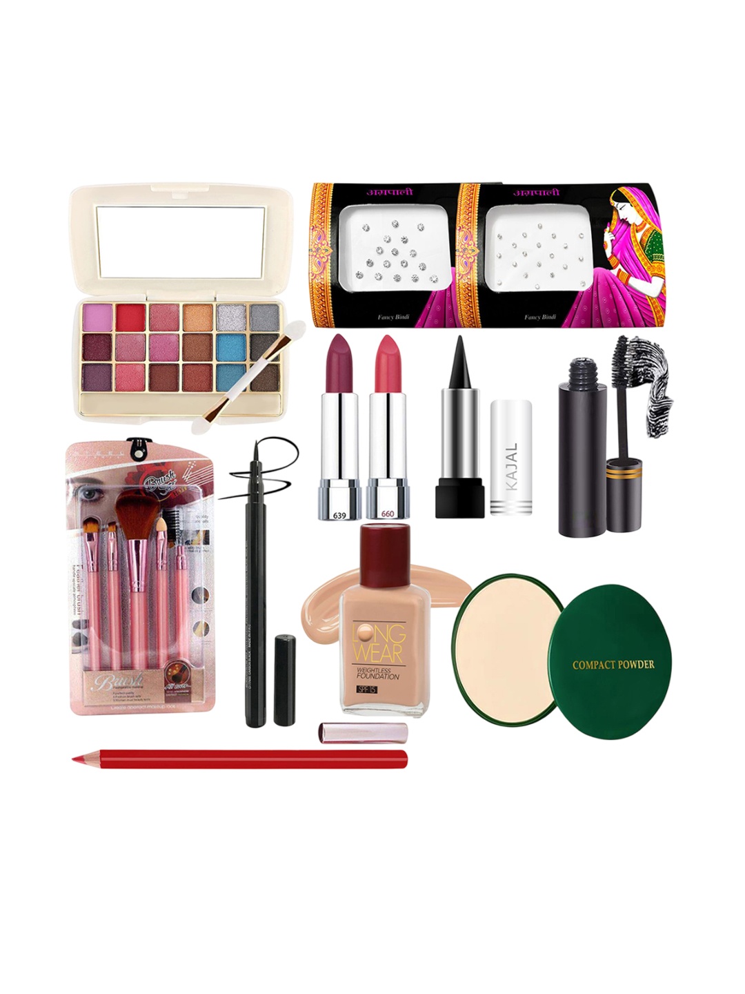 

G4U 16 Piece Complete Makeup Kit for women Glamour Festive Makeup Set 171, Multi