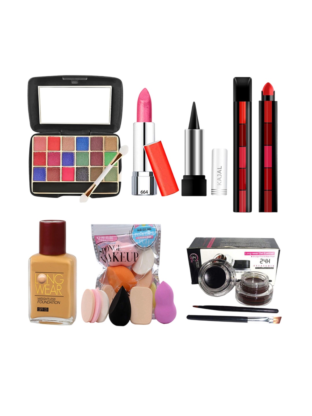 

G4U Set of 15 All In One Makeup Kit For women 26J22A34, Multi