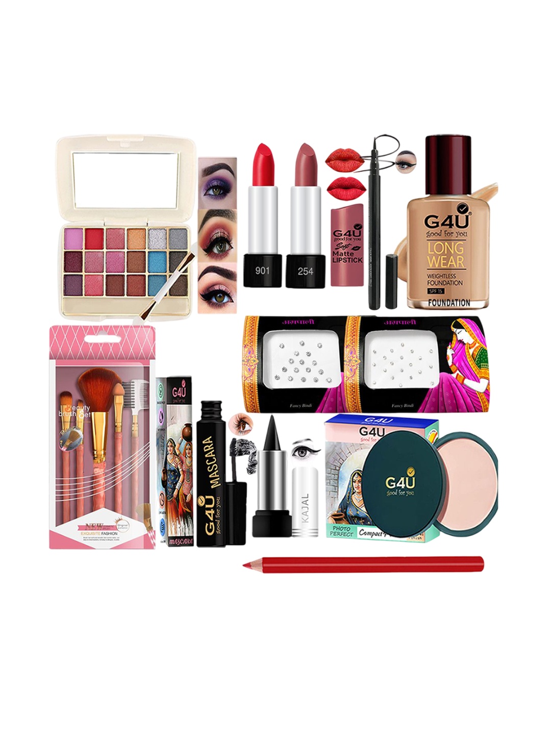 

G4U 16Pcs Makeup Kit Classics Cute & Bold Makeup Set 02M2023A05, Multi
