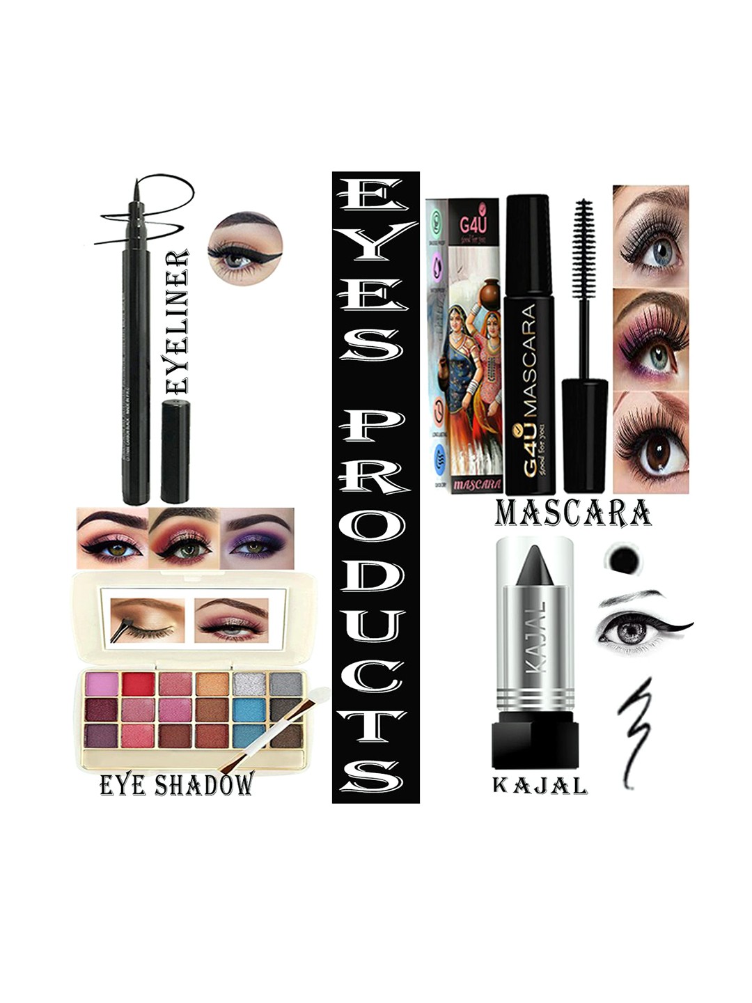 

G4U 16 Piece Complete Makeup Kit for women Glamour Festive Makeup Set 20, Multi