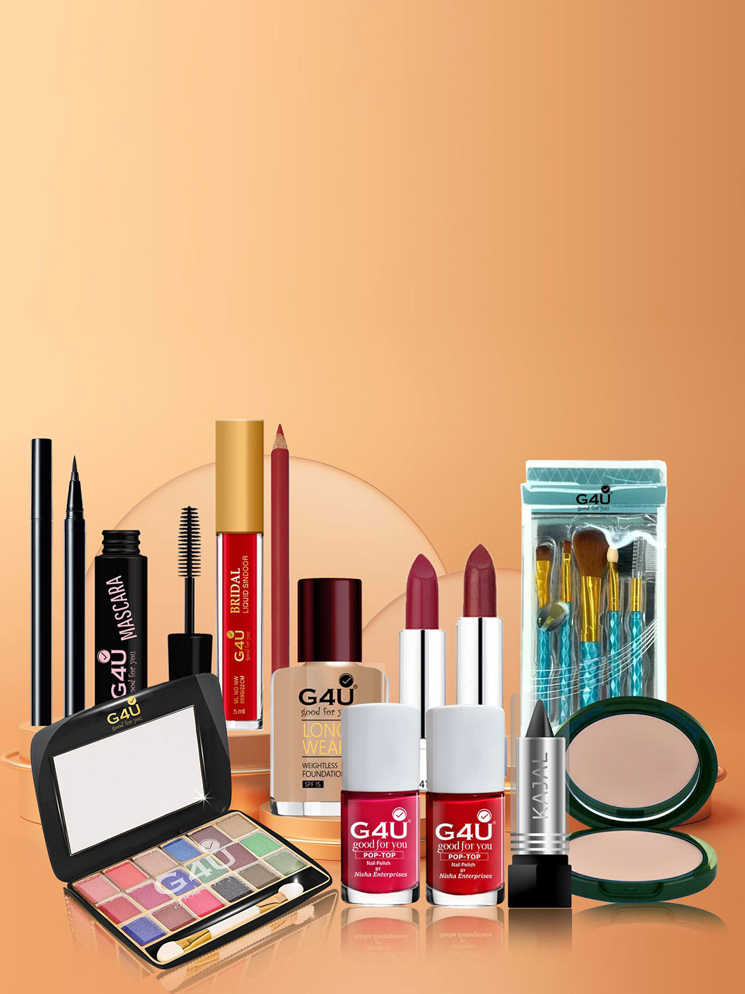 

G4U Set of 17 pcs Makeup Kit For Women, Party Wear Makeup Kit 07072023a37, Multi